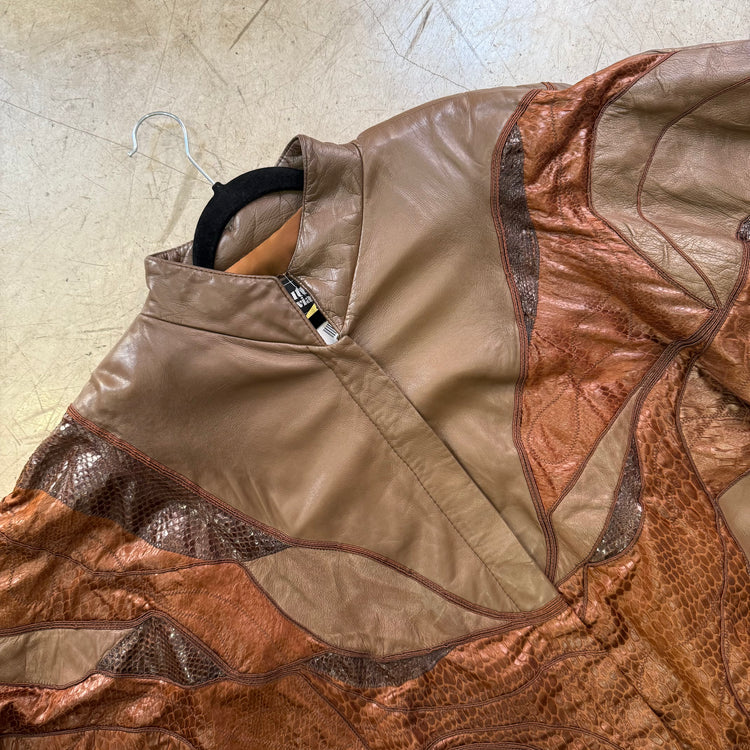 BOMBER PIEL BROWN SERPIENTE