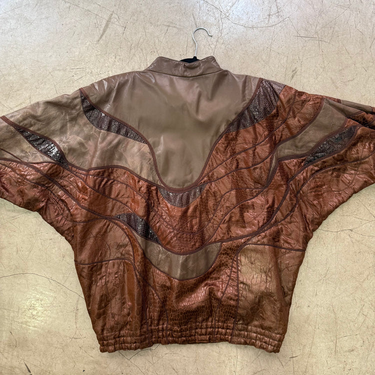 BOMBER PIEL BROWN SERPIENTE