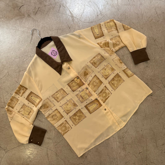 GELBES CHIFFON-VALENTINSTAGSHEMD