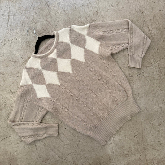 JERSEY BEIGE ROMBOS ANGORA