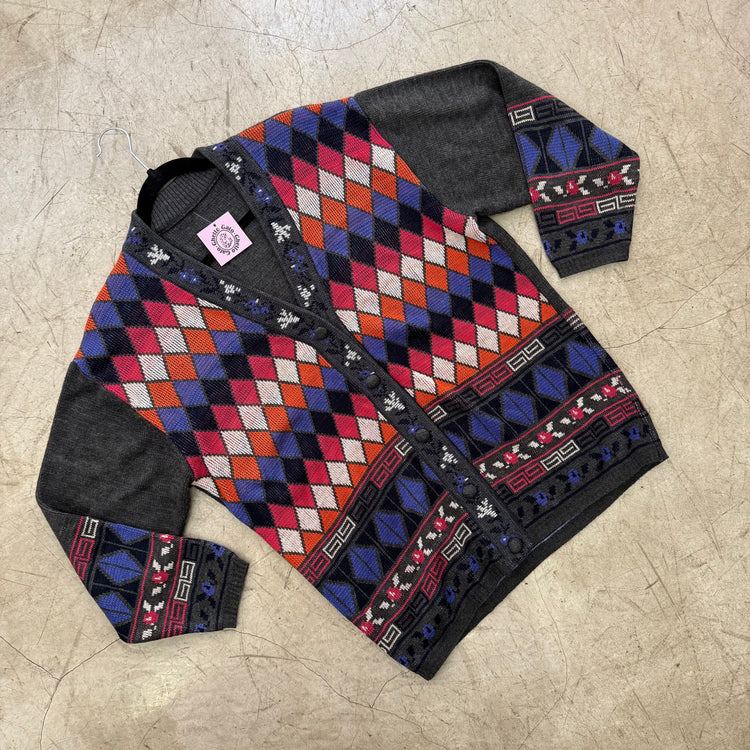 JERSEY CÁRDIGAN GREY MULTICOLOR