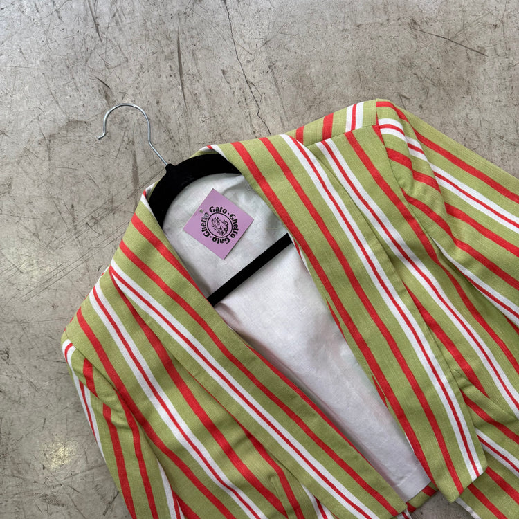 GRÜNER ROT GESTREIFTER BLAZER