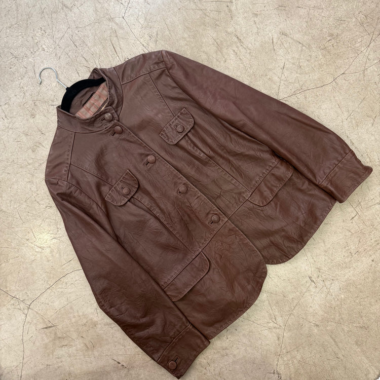 CHAQUETA PIEL BROWN DESA