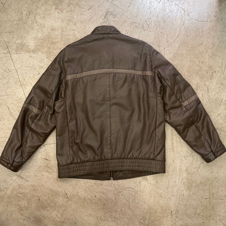 BOMBER PIEL TAUPE ACOLCHADA