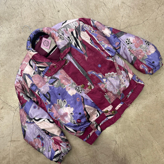SKI JACKET PURPLE PRINT PINK