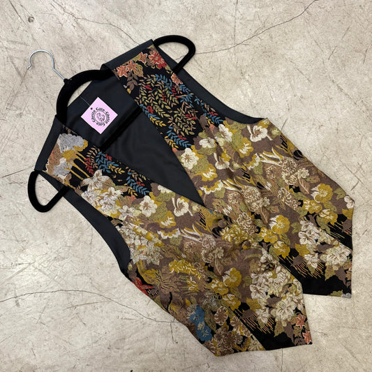 CHALECO BLACK BEIGE FLORAL