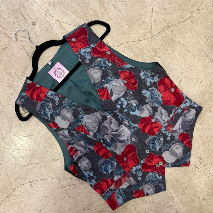 CHALECO GREEN GREY FLORAL