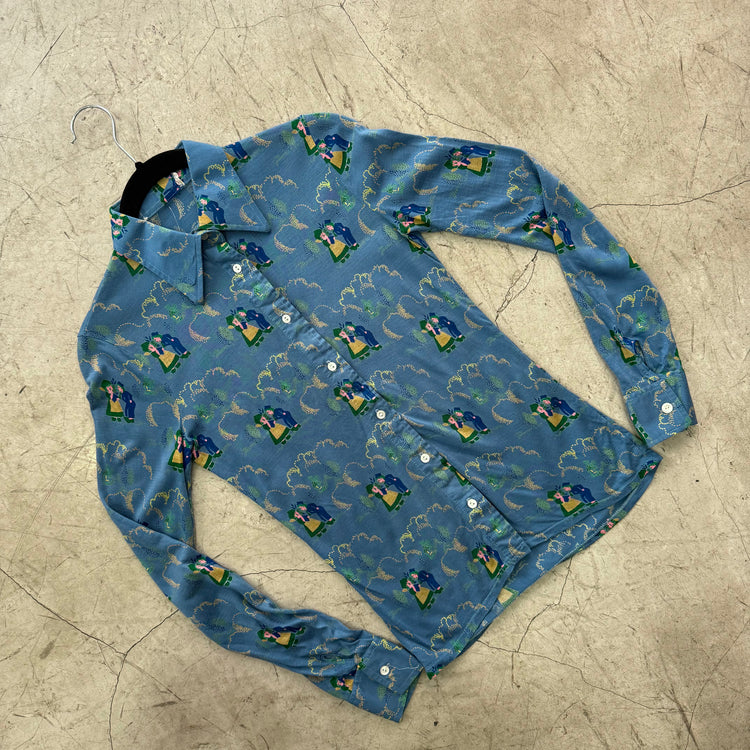 CAMISA BLUE 70s FLORAL