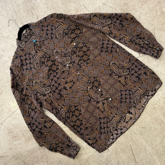 CAMISA SEDA BROWN PRINT HATICO