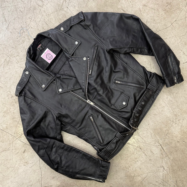 BOMBER PERFECTO LEATHER JACKET BLACK POLO
