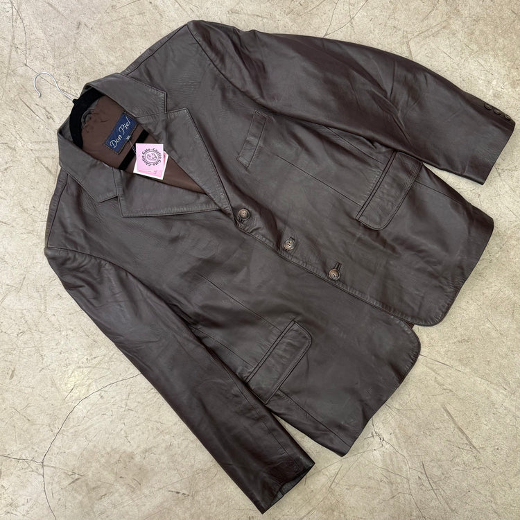 CHAQUETA BLAZER PIEL BROWN DONPIEL
