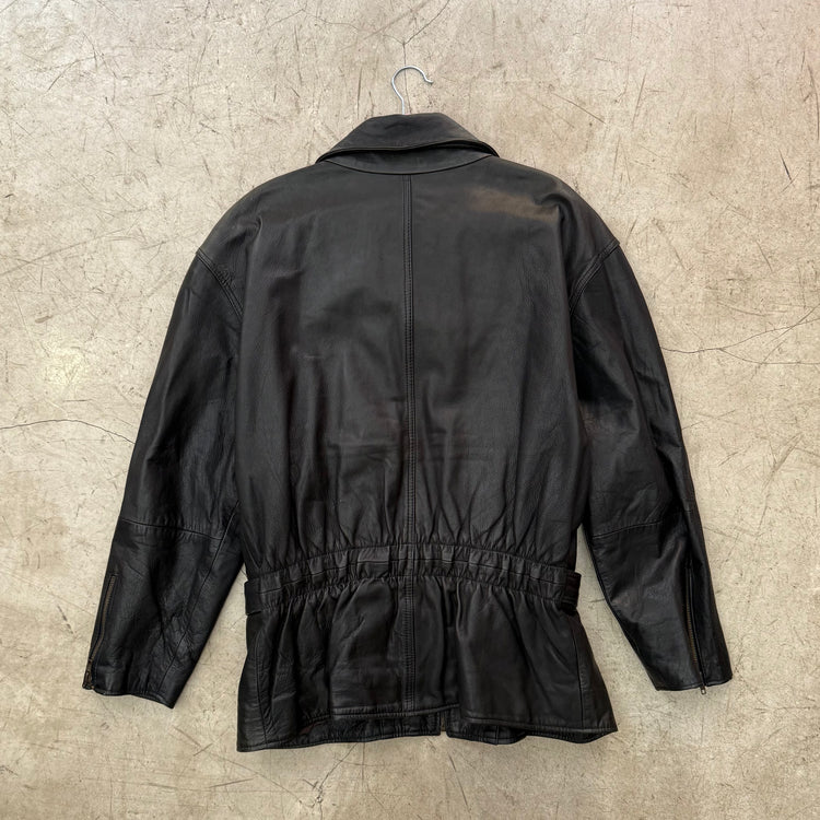 BOMBER PERFECTO LEATHER JACKET BLACK