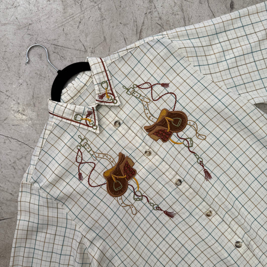 CAMISA BEIGE BORDADO HORSES