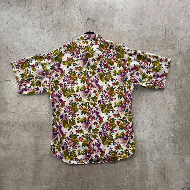 CAMISA BEIGE FLORAL PURPLE ECI