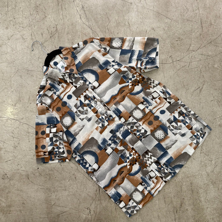 CAMISA BROWN BLUE PRINT NEW FAST