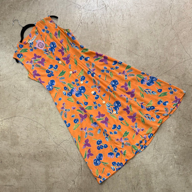 VESTIDO NARANJA BOTONES JULIETTA