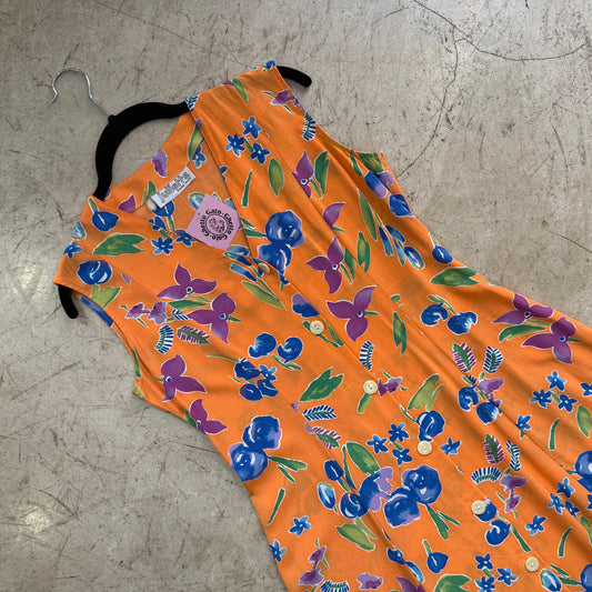 VESTIDO NARANJA BOTONES JULIETTA