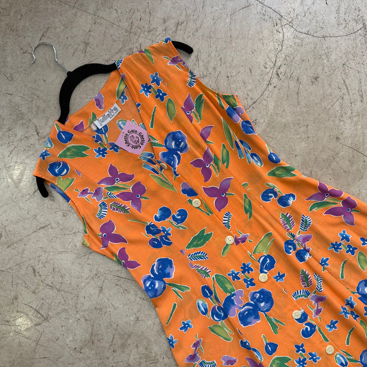 VESTIDO NARANJA BOTONES JULIETTA