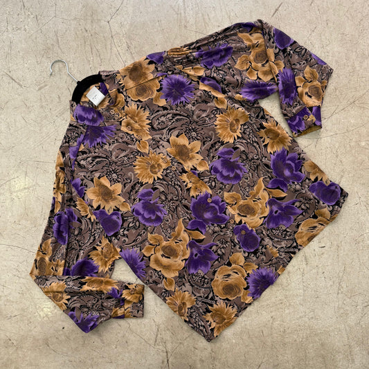 CAMISA PURPLE BEIGE FLORAL MARGARITAS