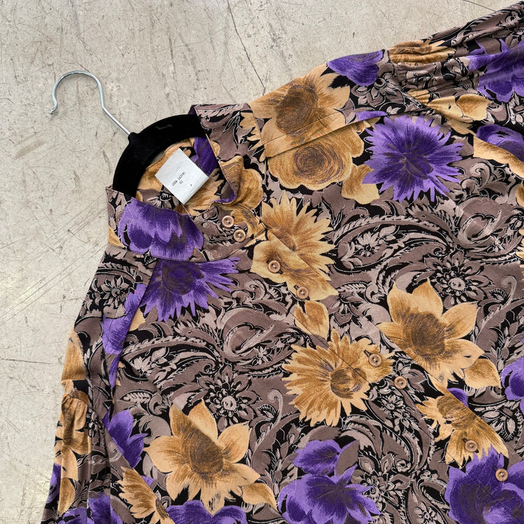 CAMISA PURPLE BEIGE FLORAL MARGARITAS