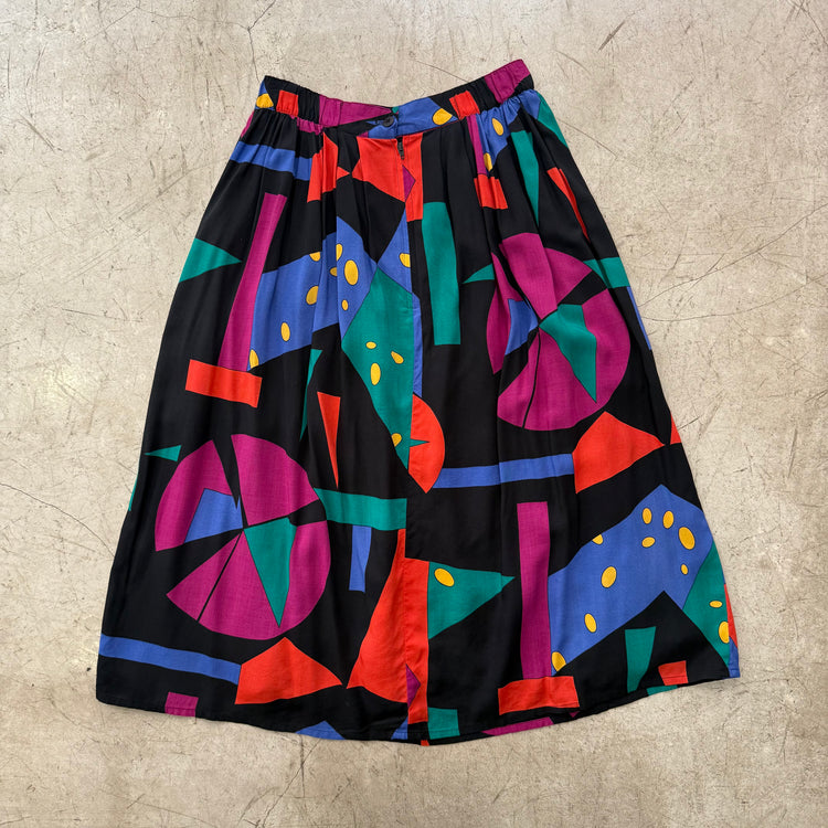 FALDA NEGRA MULTICOLOR PRINT