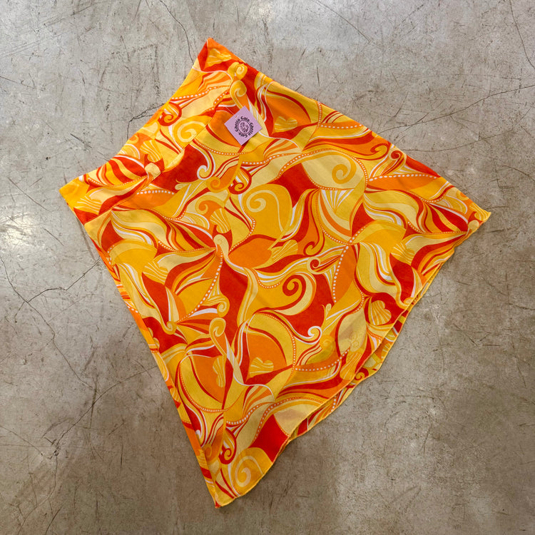 FALDA ORANGE GASA PRINT Y2K