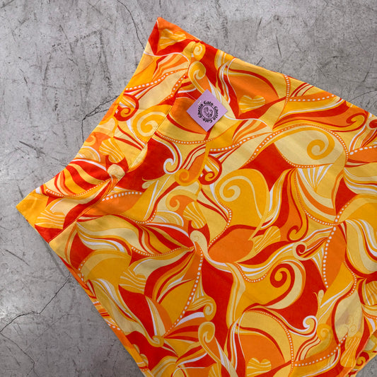 FALDA ORANGE GASA PRINT Y2K