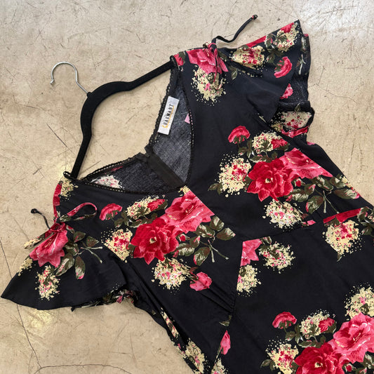 VESTIDO BLACK FLORAL CHARMANT
