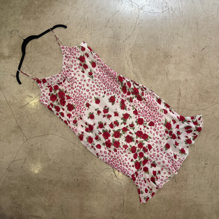 VESTIDO WHITE RED FLORAL