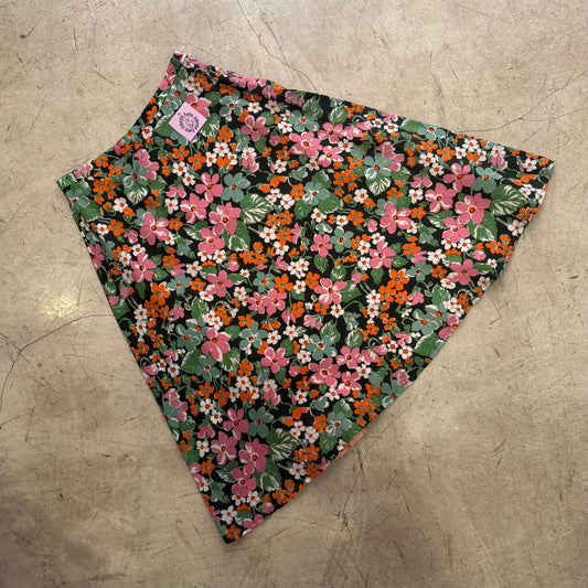 FALDA GREEN PINK FLORAL HANDMADE