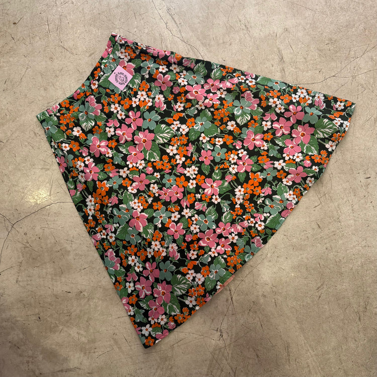 FALDA GREEN PINK FLORAL HANDMADE