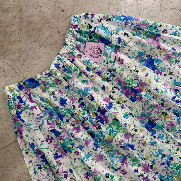 FALDA BLUE WHITE FLORAL
