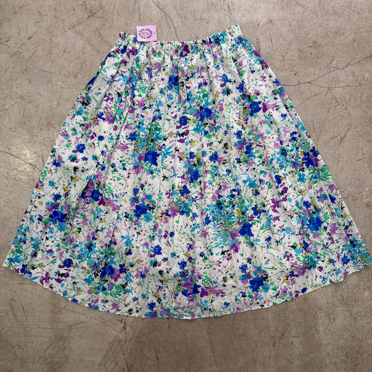 FALDA BLUE WHITE FLORAL