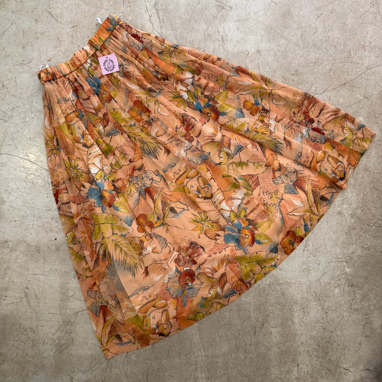 FALDA ORANGE GASA PRINT
