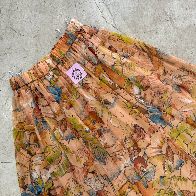 FALDA ORANGE GASA PRINT