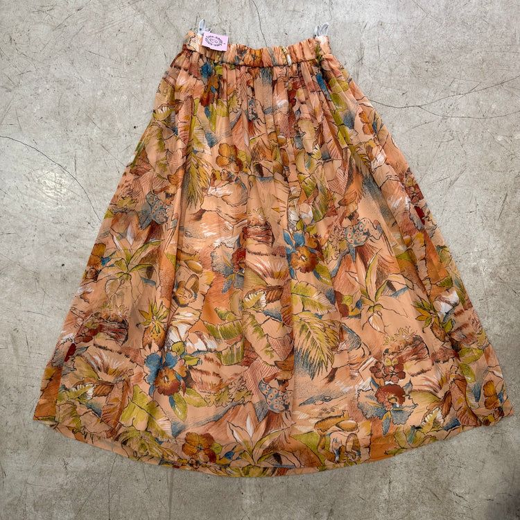 FALDA ORANGE GASA PRINT