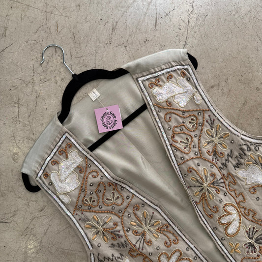 CHALECO BORDADO BEIGE