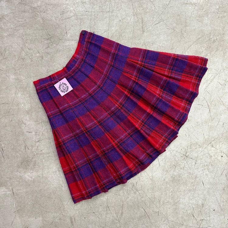 RED PURPLE CHECKED SKIRT