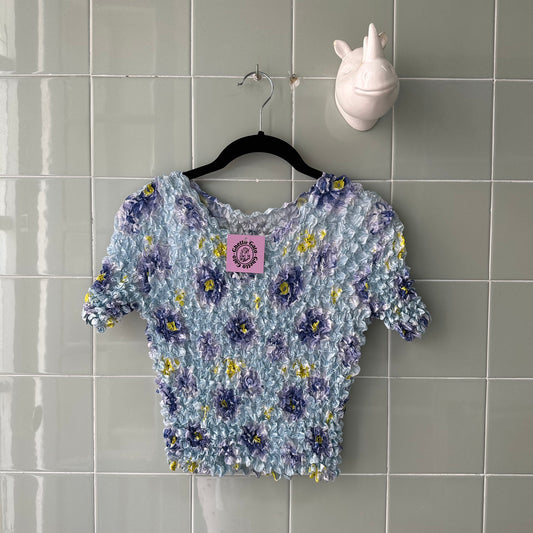 TOP CAMISETA POPCORN PRINT BABY BLUE