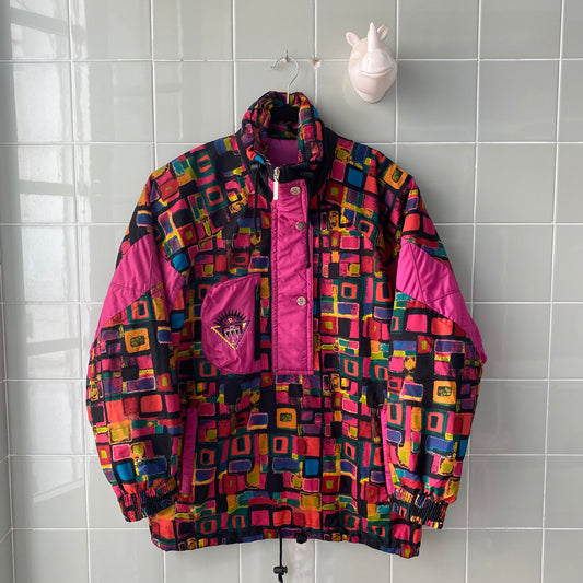 SKI JACKET MULTICOLOR BLACK CANGURO AMICI