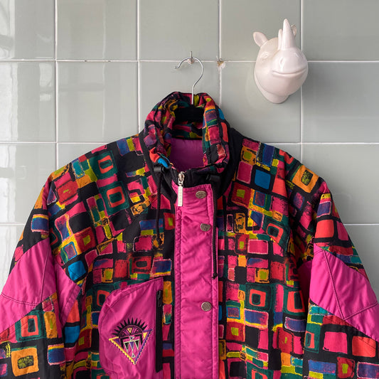 SKI JACKET MULTICOLOR BLACK CANGURO AMICI