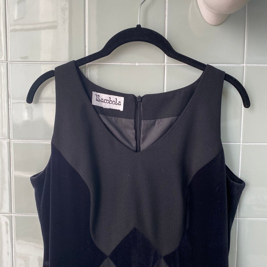 VESTIDO ROMBOS TERCIOPELO - Ghetto Gato Vintage Alicante Ropa