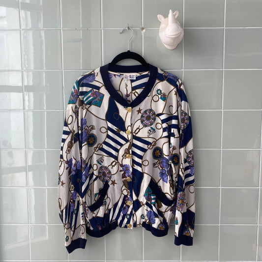 BOMBER LIGERA NAVY FLORAL